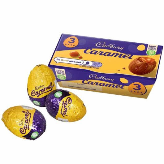 Cadbury Caramel Milk Chocolate Eggs 120g (Box of 3)
