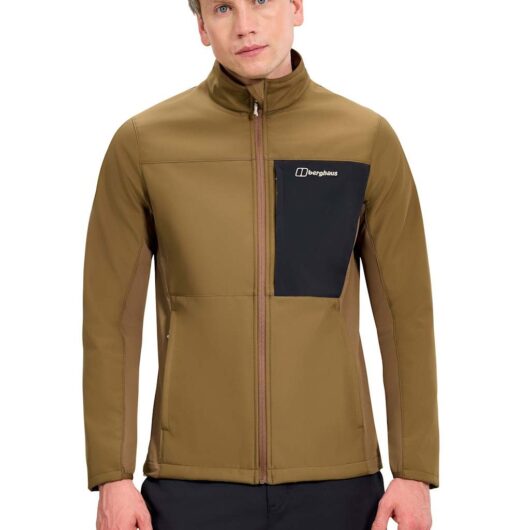 Berghaus Men's Ghlas 3.0 Water Resistant Softshell Jacket - Chocolate, Chocolate,Black