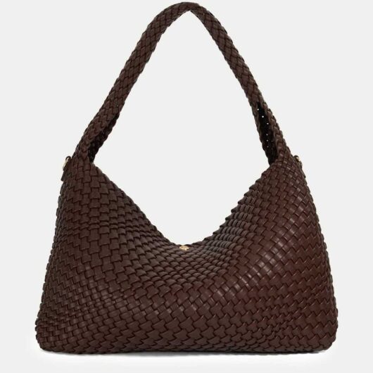 Dune London Women's Woven Shoulder Bag - Chocolate, Dark Brown,Gold,Chocolate,Taupe