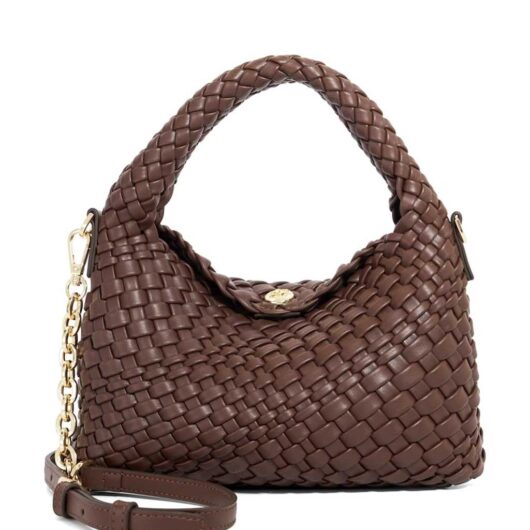 Dune London Woven Cross Body Bag Chocolate