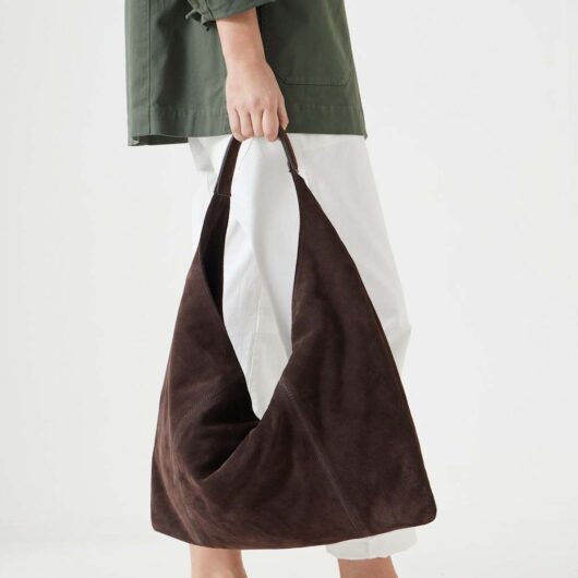 HUSH Suede Tote Bag Chocolate