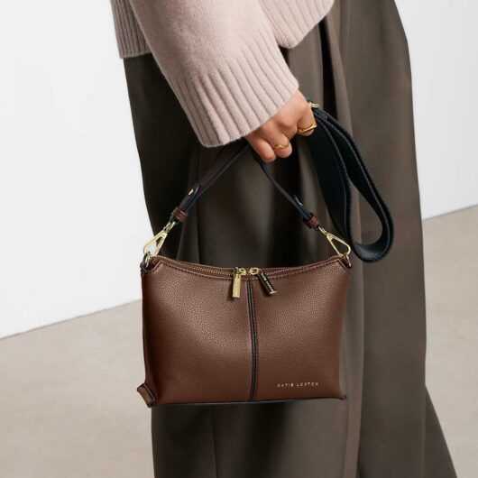 Katie Loxton Faux Leather Cross Body Bag Chocolate