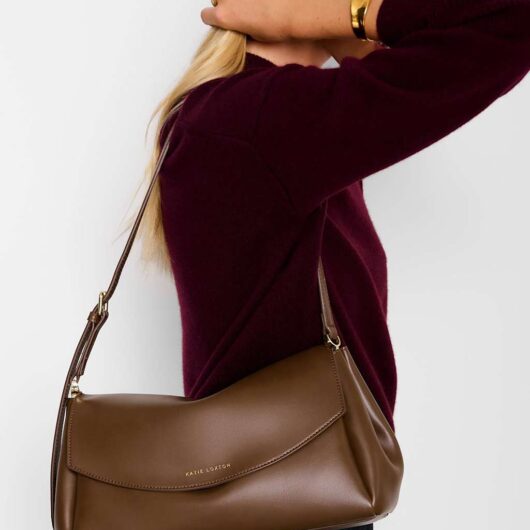 Katie Loxton Faux Leather Shoulder Bag Chocolate