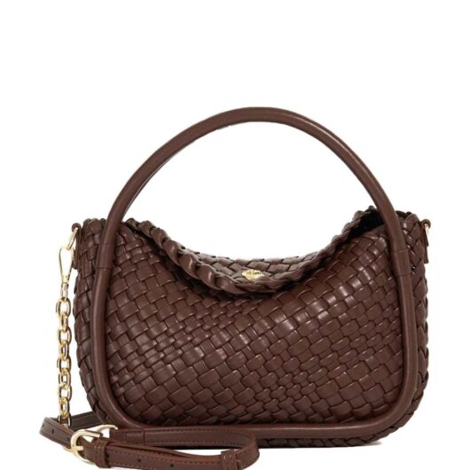 Dune London Woven Mini Grab Bag Chocolate
