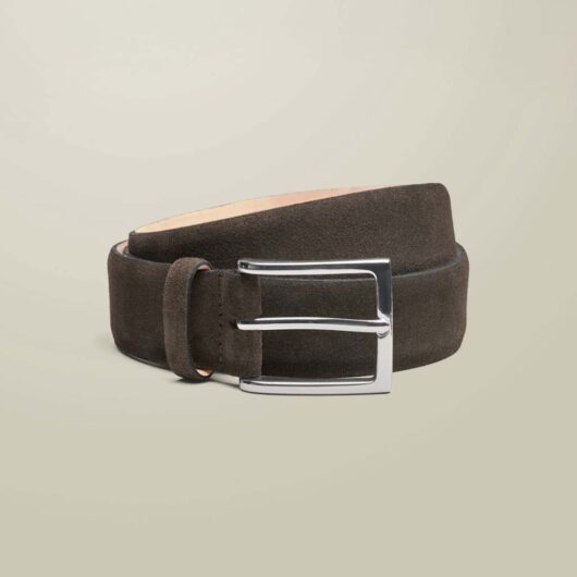 Charles Tyrwhitt Suede Belt Chocolate